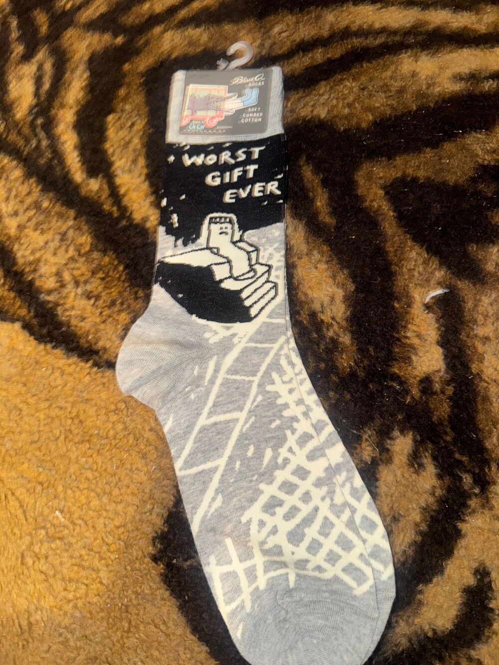 Blue Q Crew Socks Men's 7-12 Soft Combed Cotton Worst Gift Ever